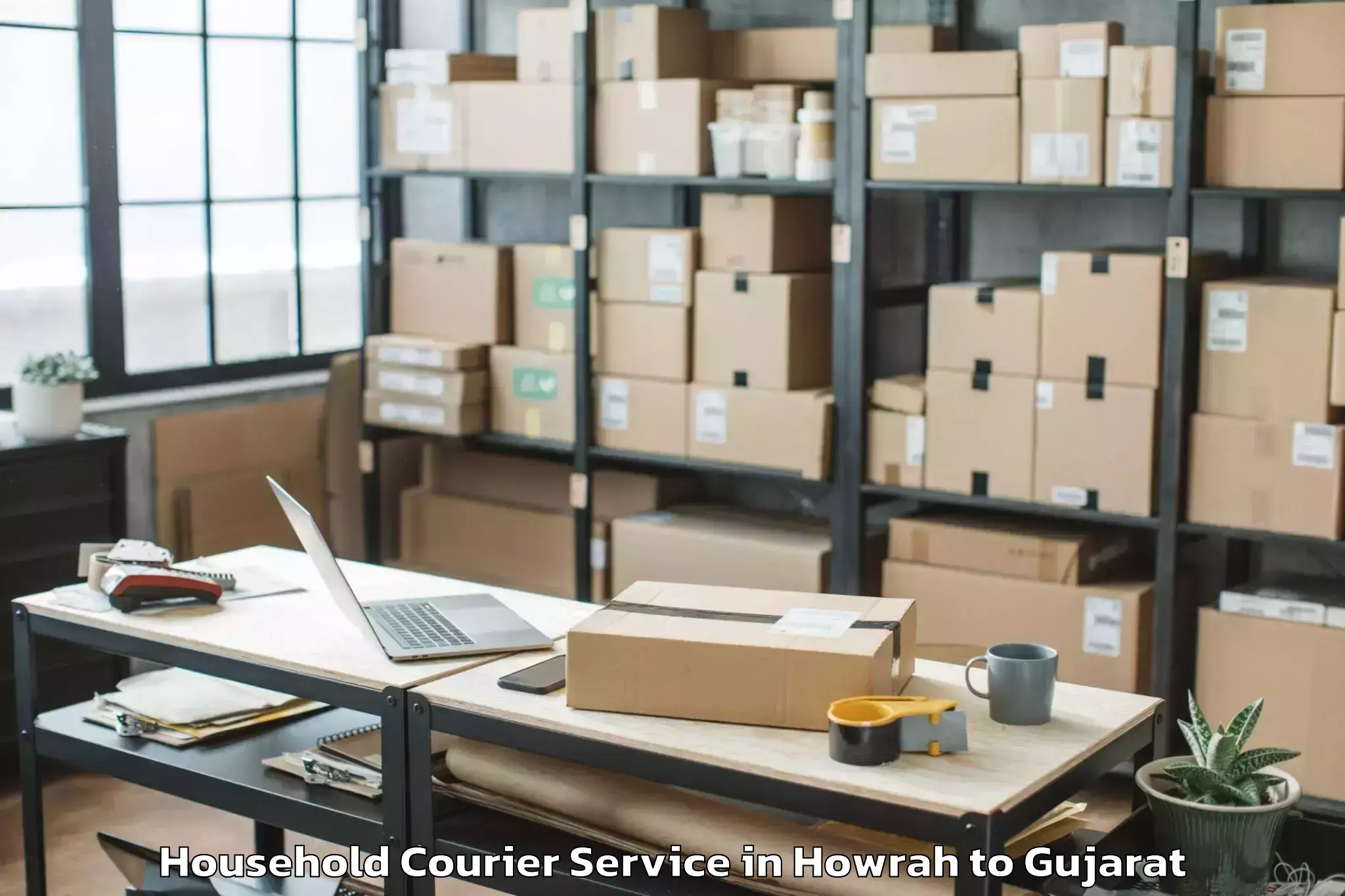 Affordable Howrah to Ahmadabad City Household Courier